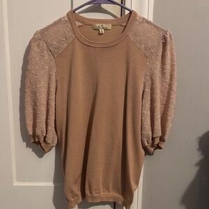 Chic Tan Puff Sleeve Blouse